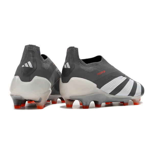 Chuteira Campo Adidas Predator 30 Elite Sem Cadarço FG Cinza e Branca + MEIA DE BRINDE 🎁