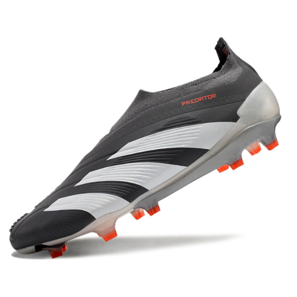 Chuteira Campo Adidas Predator 30 Elite Sem Cadarço FG Cinza e Branca + MEIA DE BRINDE 🎁