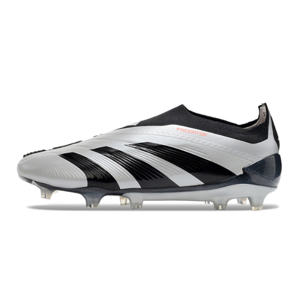 Chuteira Campo Adidas Predator 30 Elite Sem Cadarço FG Prata e Preta + MEIA DE BRINDE 🎁