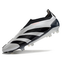 Chuteira Campo Adidas Predator 30 Elite Sem Cadarço FG Prata e Preta + MEIA DE BRINDE 🎁