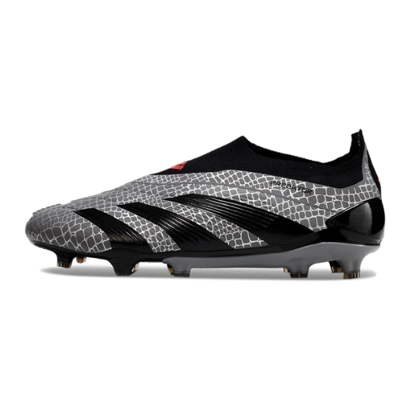Chuteira Campo Adidas Predator 30 Elite Sem Cadarço FG Cinza e Preta + MEIA DE BRINDE 🎁