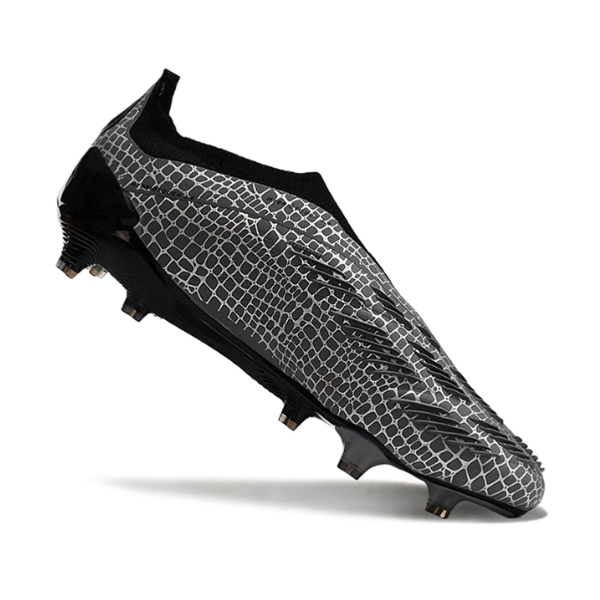 Chuteira Campo Adidas Predator 30 Elite Sem Cadarço FG Cinza e Preta + MEIA DE BRINDE 🎁