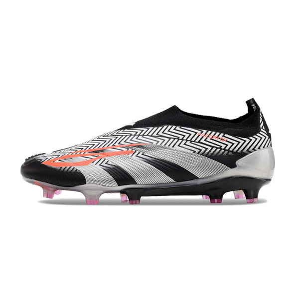 Chuteira Campo Adidas Predator 30 Elite Sem Cadarço FG Preta, Branca e Cinza + MEIA DE BRINDE 🎁
