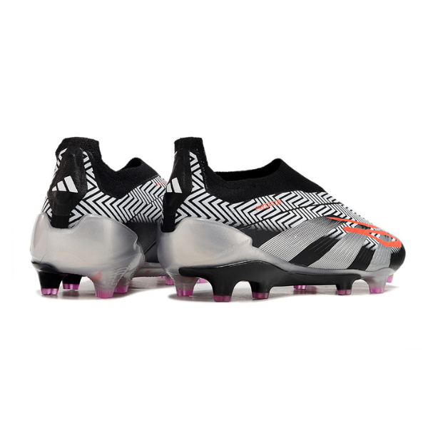 Chuteira Campo Adidas Predator 30 Elite Sem Cadarço FG Preta, Branca e Cinza + MEIA DE BRINDE 🎁