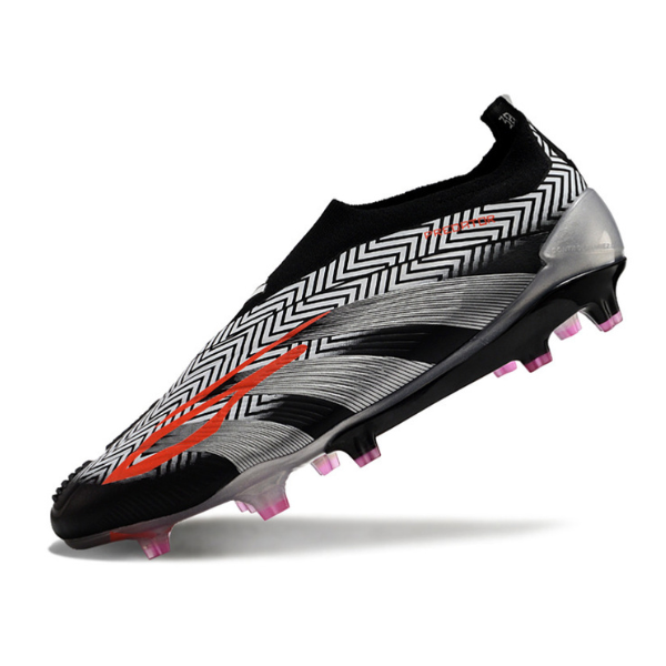 Chuteira Campo Adidas Predator 30 Elite Sem Cadarço FG Preta, Branca e Cinza + MEIA DE BRINDE 🎁