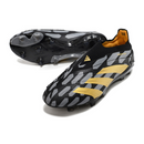 Chuteira Campo Adidas Predator 30 Elite Sem Cadarço FG Preta, Cinza e Dourada + MEIA DE BRINDE 🎁