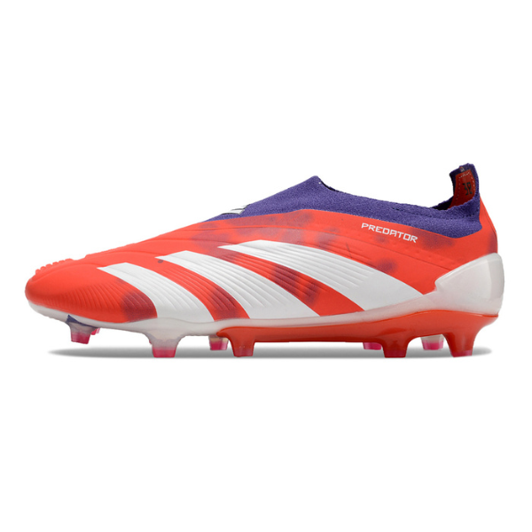 Chuteira Campo Adidas Predator 30 Elite Sem Cadarço FG Vermelha, Branca e Roxa + MEIA DE BRINDE 🎁