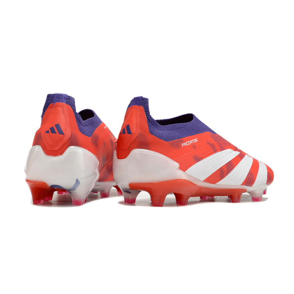 Chuteira Campo Adidas Predator 30 Elite Sem Cadarço FG Vermelha, Branca e Roxa + MEIA DE BRINDE 🎁