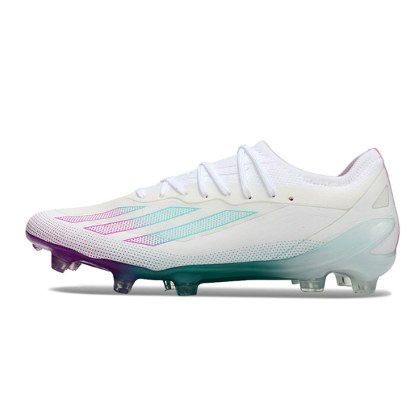 Chuteira Campo Adidas X Crazyfast.1 FG Branca, Roxa e Azul + MEIA DE BRINDE 🎁