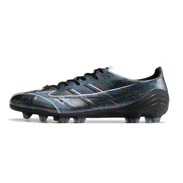 Chuteira Campo Mizuno Alpha FG Preta Holográfica + MEIA DE BRINDE 🎁