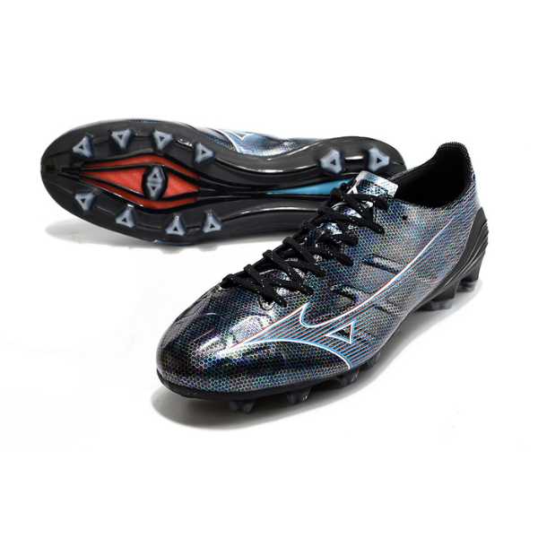 Chuteira Campo Mizuno Alpha FG Preta Holográfica + MEIA DE BRINDE 🎁