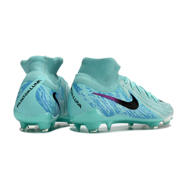 Chuteira Campo Nike Phantom Luna 2 Elite FG Azul Claro e Preta + MEIA DE BRINDE 🎁