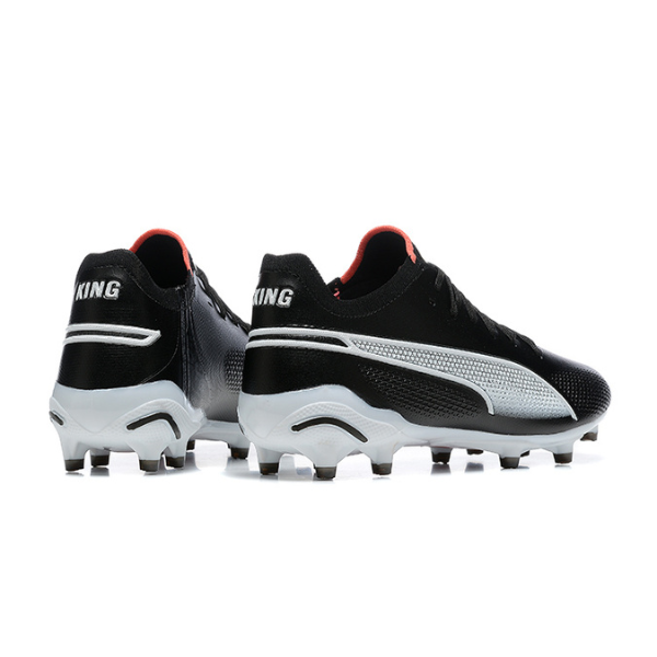 Chuteira Campo Puma King Ultimate FG Preta, Branca e Laranja + MEIA DE BRINDE 🎁