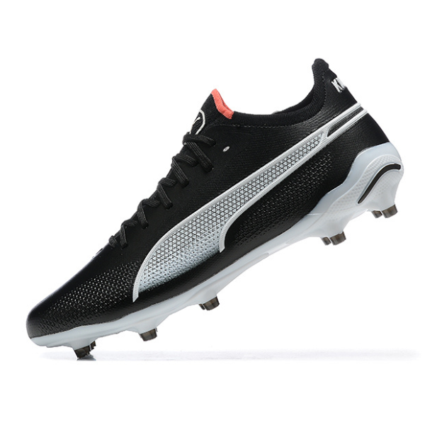 Chuteira Campo Puma King Ultimate FG Preta, Branca e Laranja + MEIA DE BRINDE 🎁