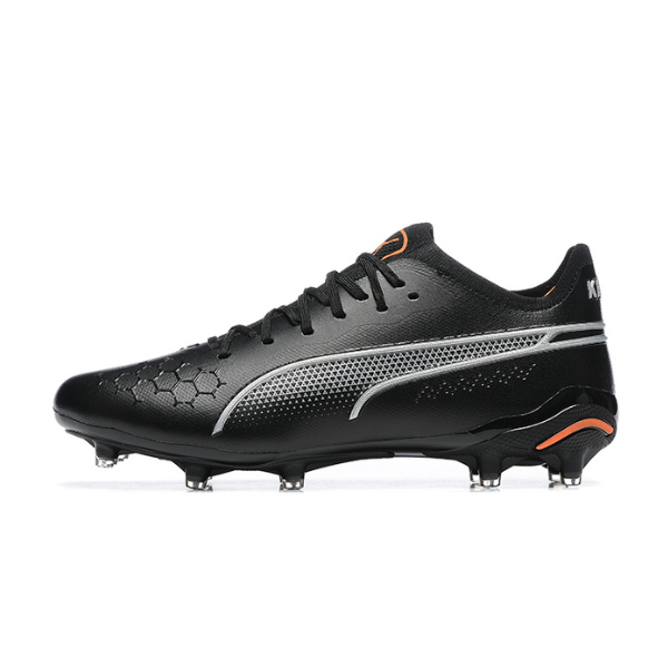 Chuteira Campo Puma King Ultimate FG Preta e Laranja + MEIA DE BRINDE 🎁
