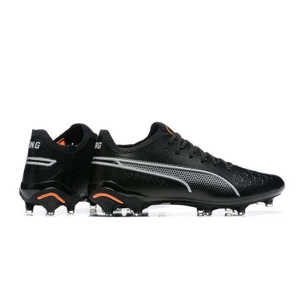 Chuteira Campo Puma King Ultimate FG Preta e Laranja + MEIA DE BRINDE 🎁