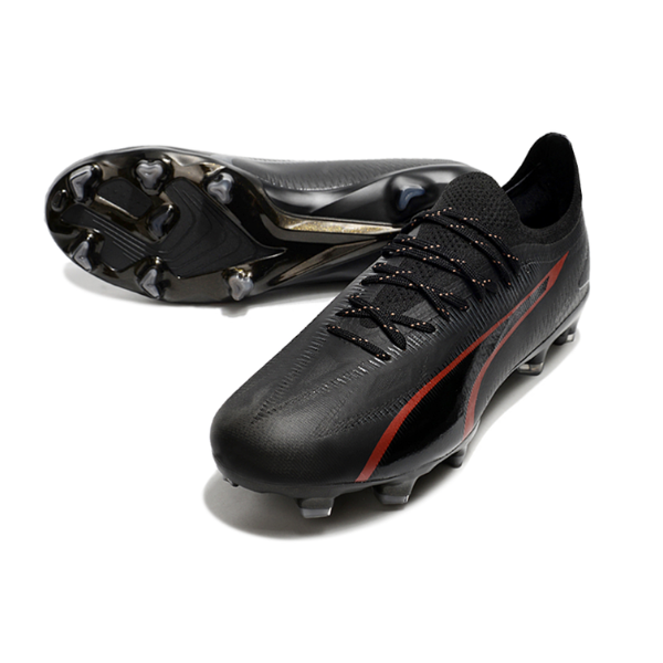 Chuteira Campo Puma Ultra Ultimate FG Preta e Vermelha + MEIA DE BRINDE 🎁