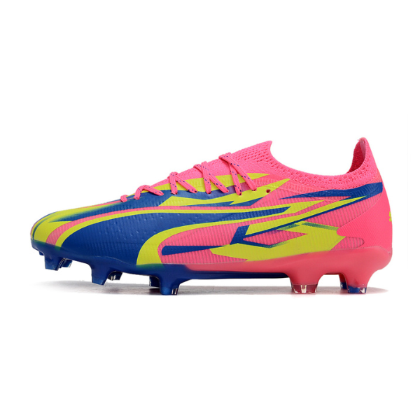 Chuteira Campo Puma Ultra Ultimate FG Rosa e Amarela + MEIA DE BRINDE 🎁