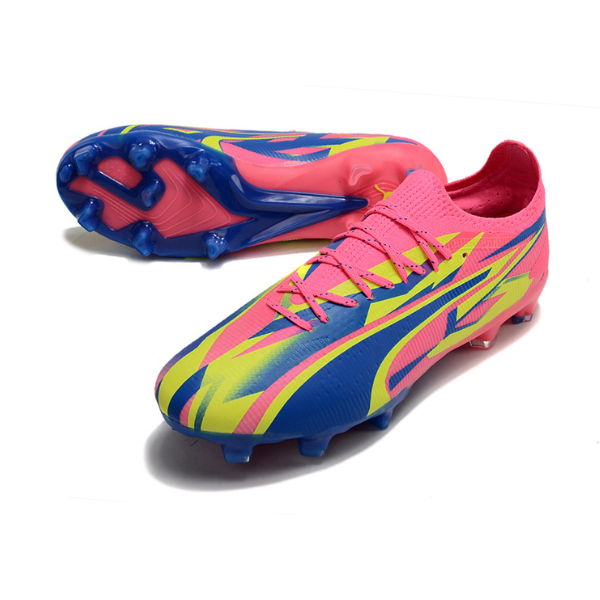 Chuteira Campo Puma Ultra Ultimate FG Rosa e Amarela + MEIA DE BRINDE 🎁