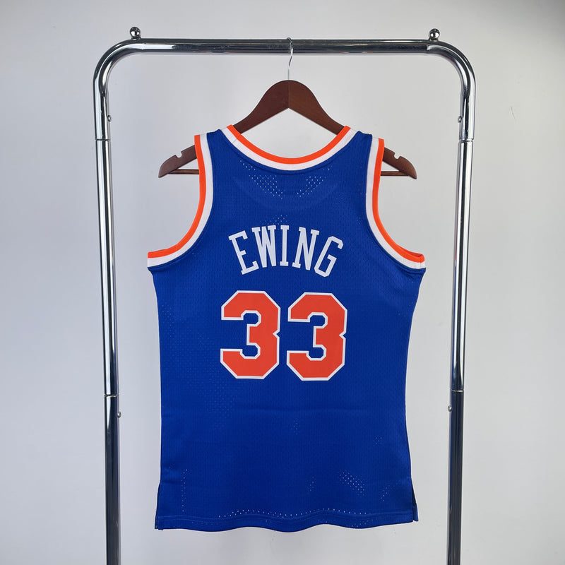 Regata NBA New York Knicks Retrô Mitchell & Ness 1991/1992 Patrick Ewing Azul