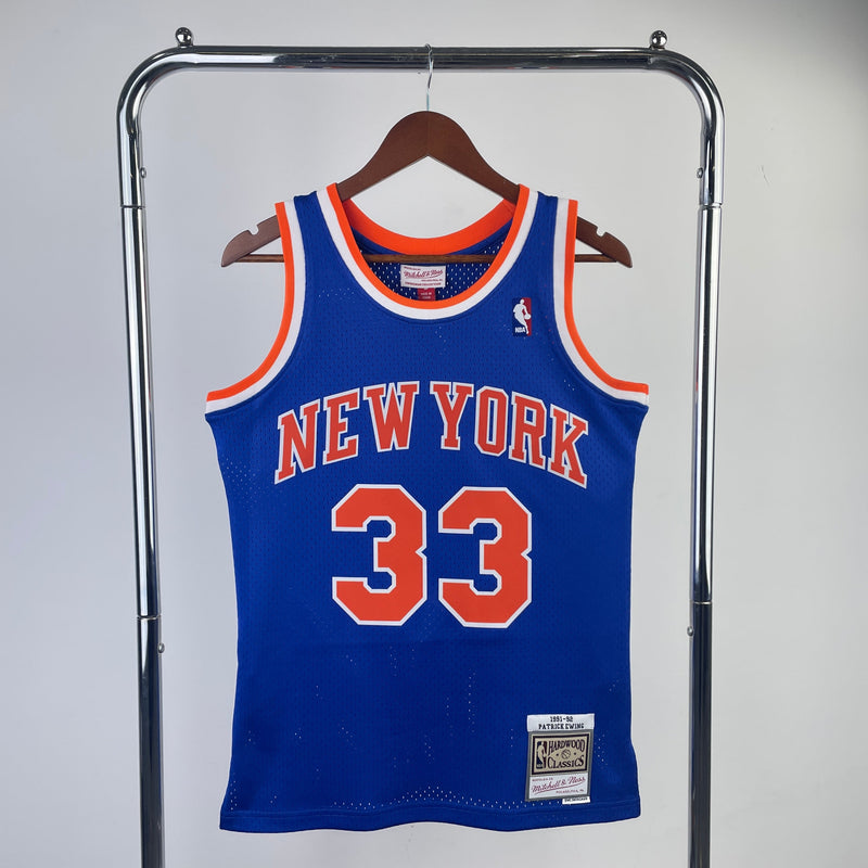 Regata NBA New York Knicks Retrô Mitchell & Ness 1991/1992 Patrick Ewing Azul