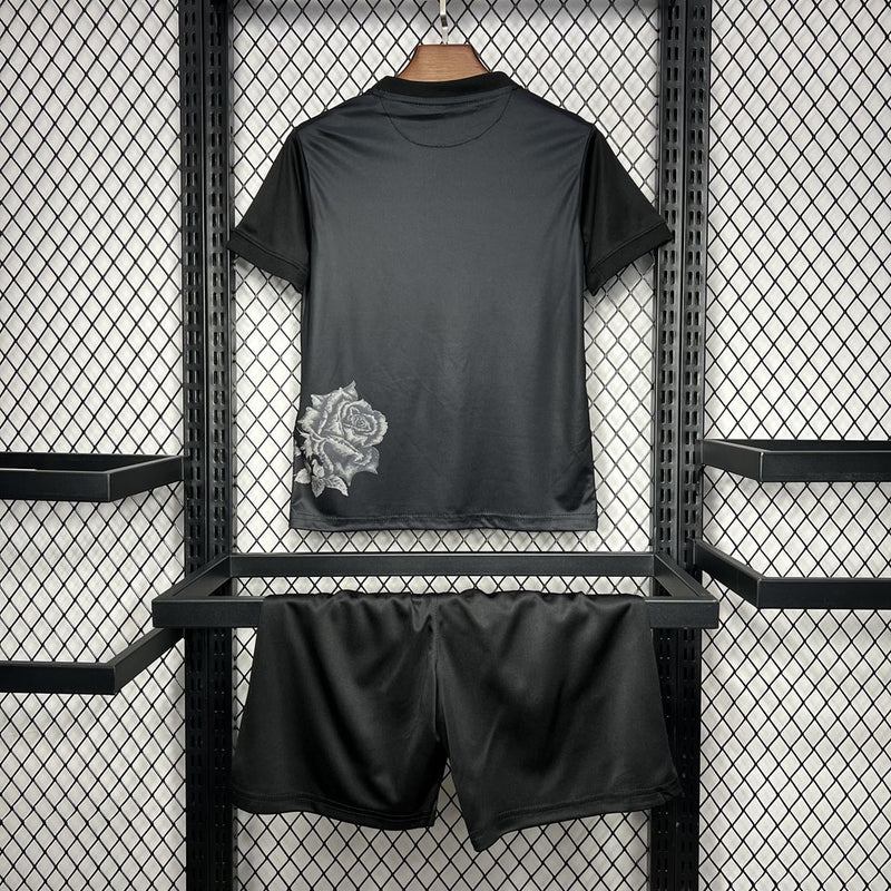 Kit Infantil Real Madrid Y3 Rose Edição Especial Preta 2024/2025