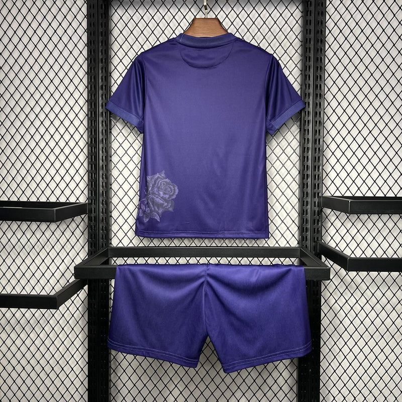 Kit Infantil Real Madrid Y3 Rose Edição Especial Roxo 2024/2025