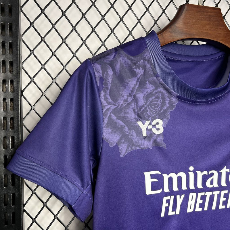 Kit Infantil Real Madrid Y3 Rose Edição Especial Roxo 2024/2025