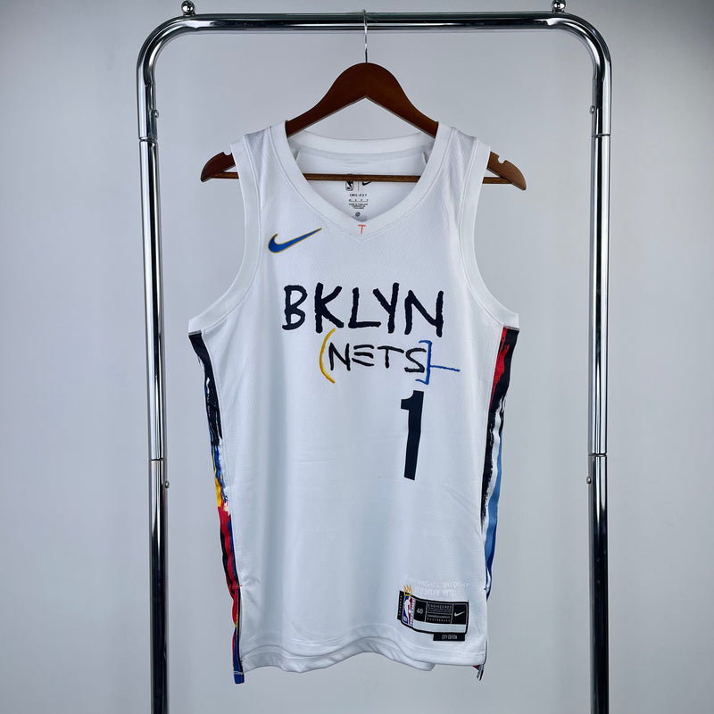 Regata Brooklyn Nets 22/23 City Edition Mikal Bridges Branca